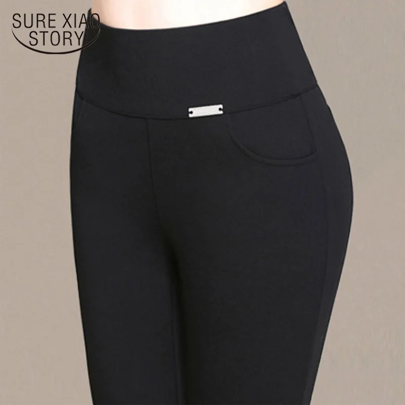 Размера плюс узкие брюки 2021 Новая мода для женщин скинни с завышенной талией