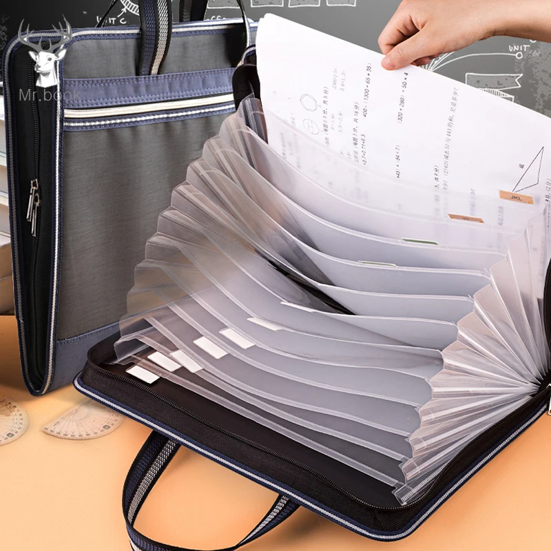 Портативная Холщовая Сумка для органа держатель файлов A4 документов 13 слоев