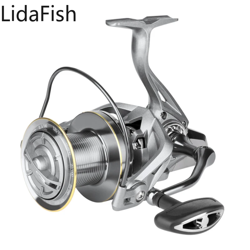 

Lidafish New Long Spinning Fishing Reel 8000-12000 Metal Spool Distant Wheel 30KG Drag Power Trolling Surf Makaralar Reels