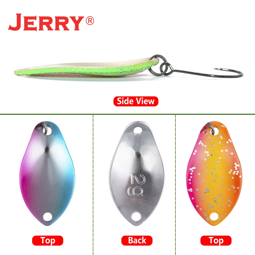 Jerry 2 г 3 г микро форели ложки сверхлегкие латунные рыболовные ложки один крючок Пресноводные металлические приманки зона окуня для ловли щуки pesca