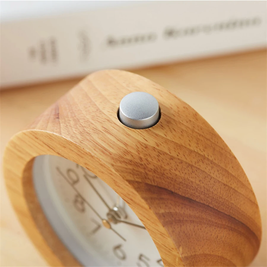 Милые мини-часы бесшумные творческие детский будильник деревянные цифровые часы