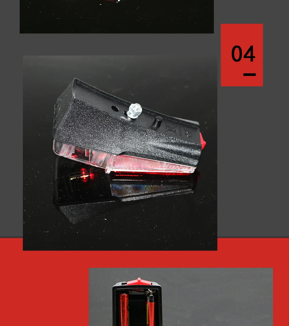 JS LED Battery Electric Bicycle Light Mount On The Mudguard Plastic Shining Js Safe Warning Taillight Bike Rear Accessories Part