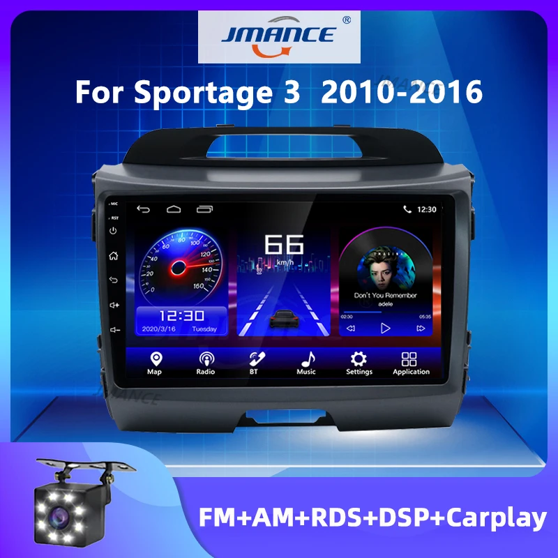 Автомагнитола JMANCE для Kia Sportage 3 SL 2010 - 2016 Android 10 Carplay мультимедийный видеоплеер