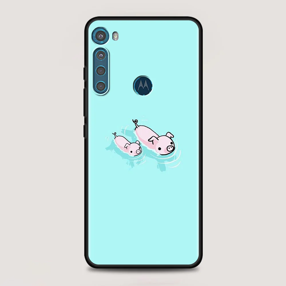for motorola one fusion case for moto g10 g9 g8 plus play power one g20 g30 g40 g50 g60 edge 20 phone shell cute lovely pig free global shipping