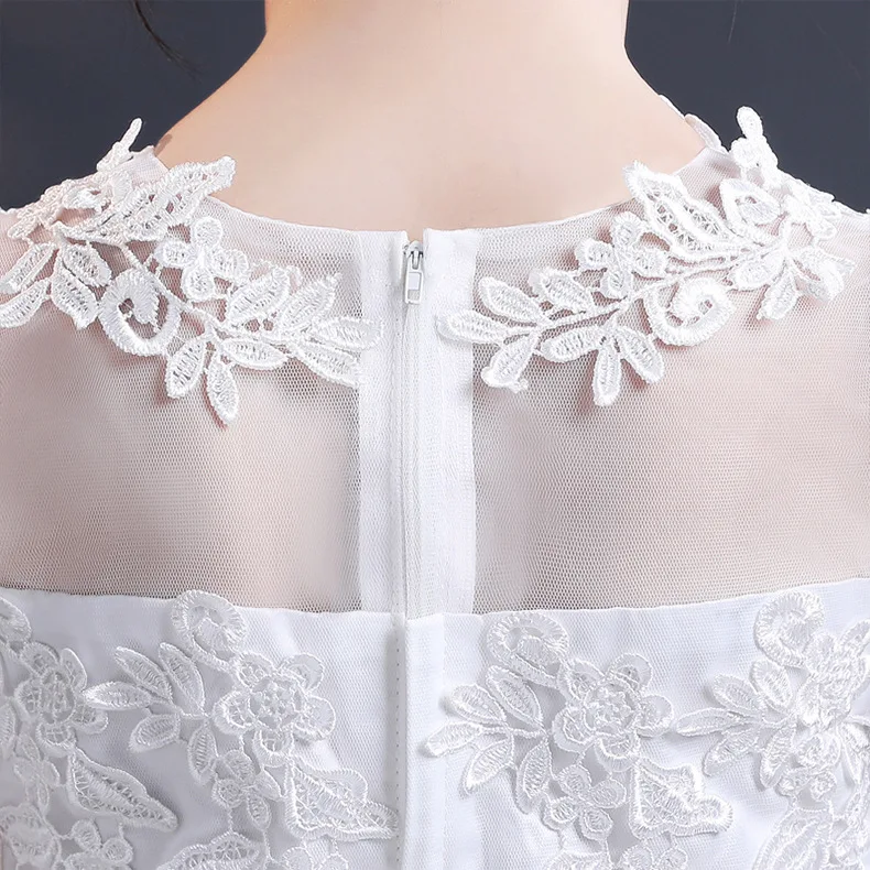 Кружевное платье с вышивкой для маленьких девочек белое свадебное цветами