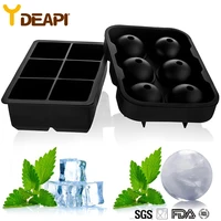 ydeapi large size 6 cell ice ball mold silicone ice cube trays whiskey ice ball maker 6 silicone molds maker for party bar