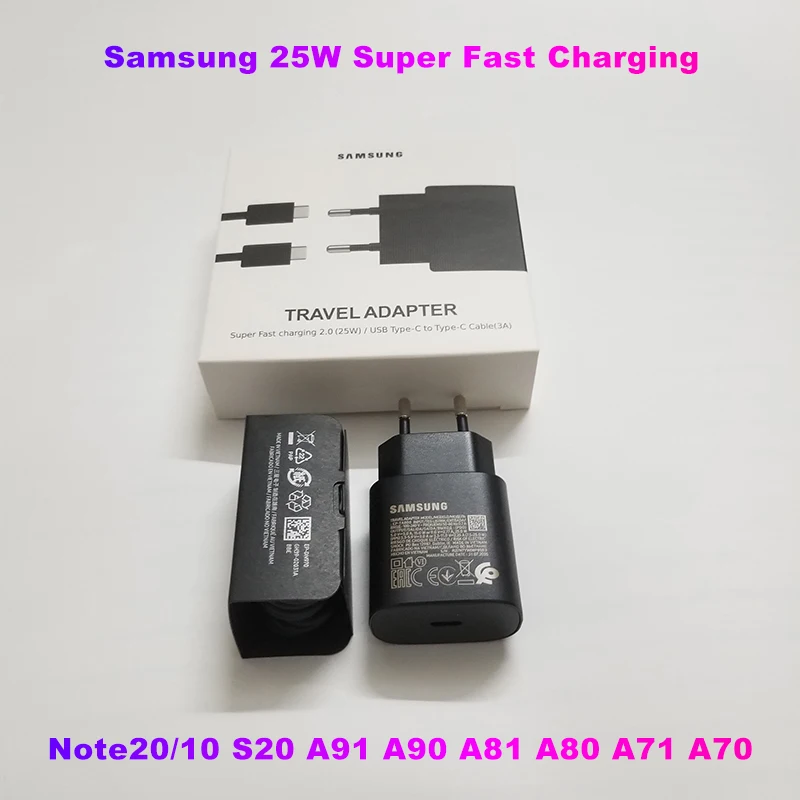 

Original Samsung Note20U Charger 25W EU Super Fast Charging Power Adapter For Note10 Ultra S21U S21+ S20 A91 A90 A81 A80 A71 A70