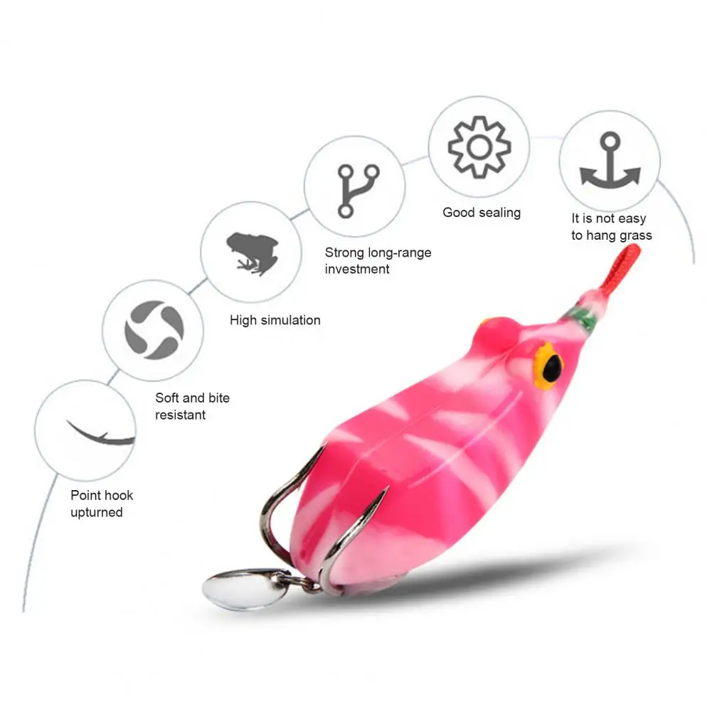 

6cm Soft Simulation Frog Shaped Lifelike Fishing Lure Artificial Bait with Double Hooks Fishing Tackle Tool Accessories