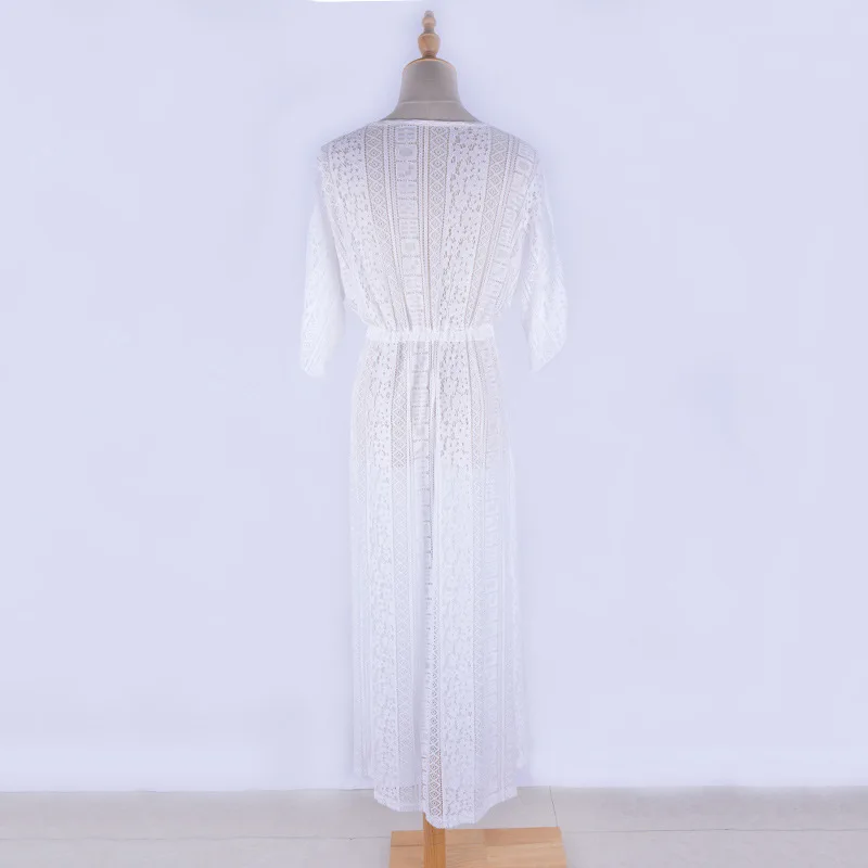 Пляжная накидка однотонная Длинная на бикини туника для пляжа купальник саронг