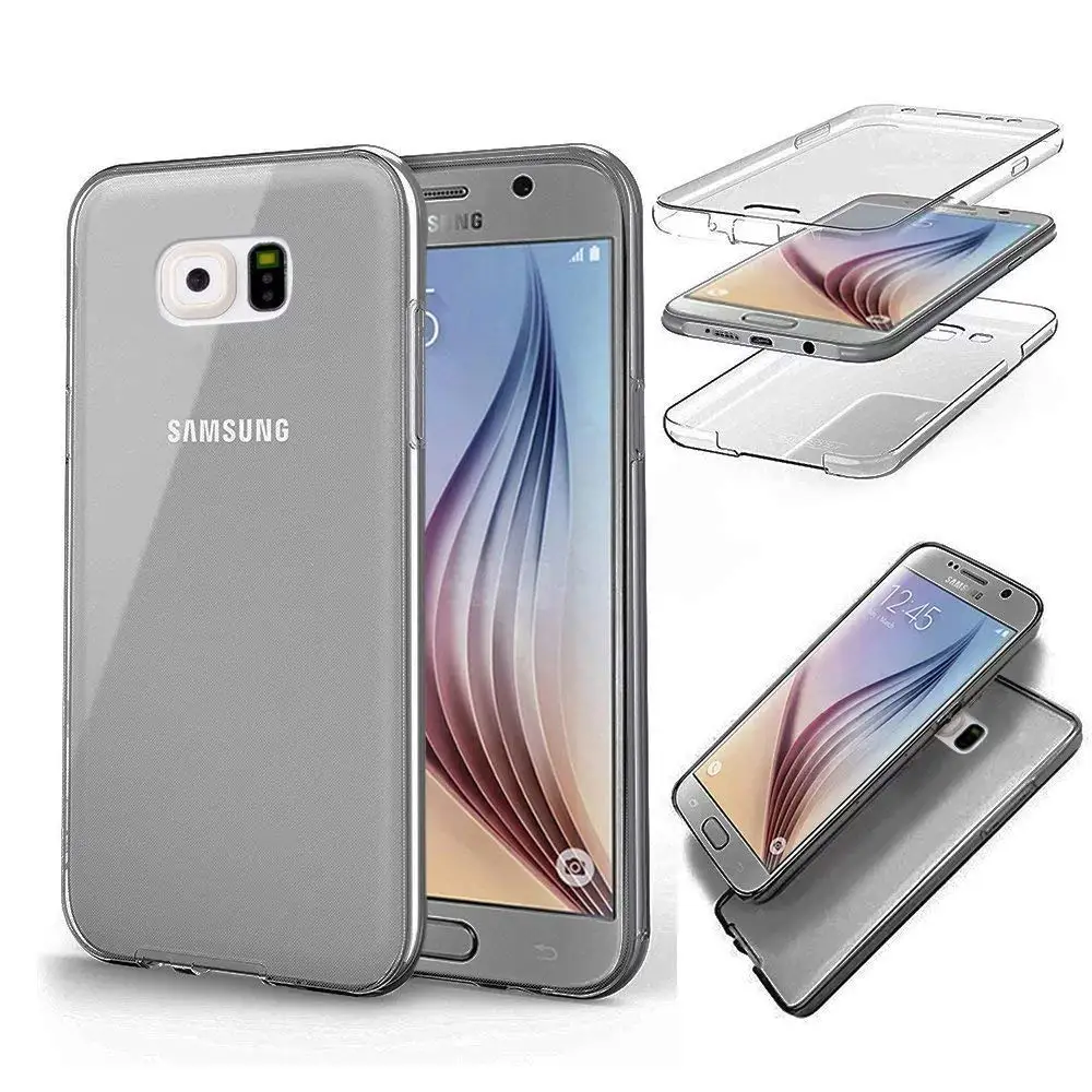 Gray 360 Полный корпус чехол для samsung Galaxy A7 A750 A6 A8 J2 J4 J6 J8 J3 J5 J7 S5 NEO S6 S7 край S8 S9 Note 8 9 крышка - Цвет: Gray