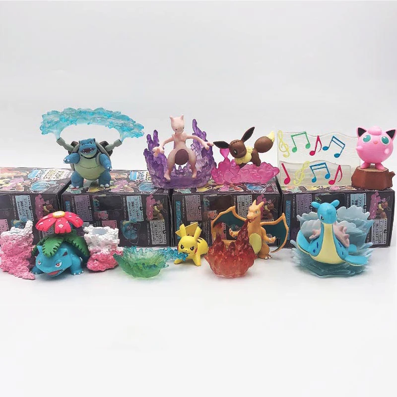 TAKARA TOMY 8 шт./компл. Покемон карманные монстры Пикачу Артикуно Eevee фигурка кукла-эльф сцены игрушки Фигурки детей Подарки