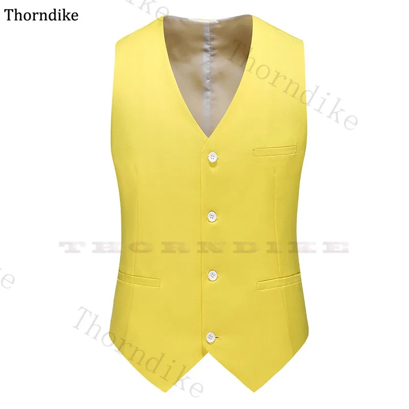 Женский деловой жилет Thorndike Желтый Повседневный однотонный без рукавов