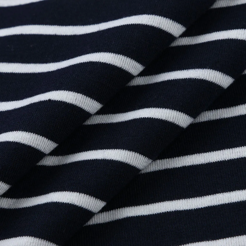 

Summer Women's Maternity Short Sleeve Pregnant Stripe Summer Ladies Strapless Dress Breastfeeding Clothes