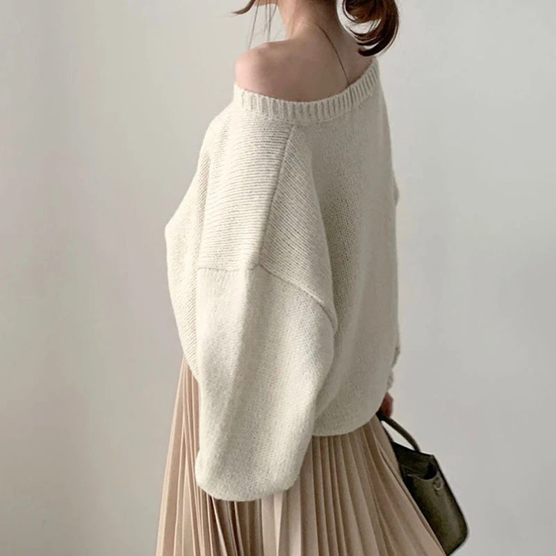 

Sexy V Neck 2021 Women Dot Pullover Sweater + Elastic High Waist Pleated Skirt Suits New Spring Winter Knitted 2 Piece Set Green