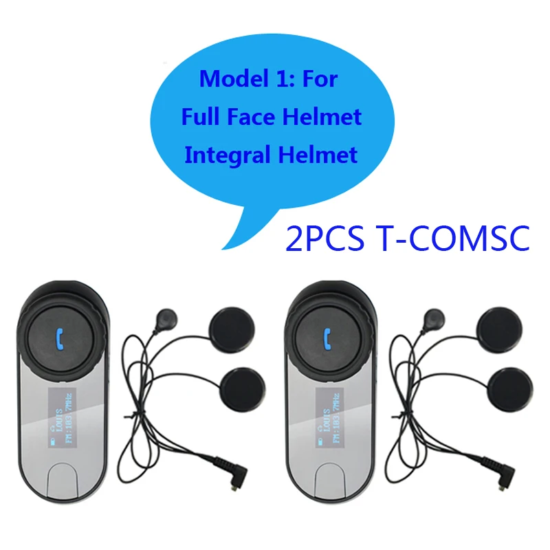 Новая обновленная версия! FreedConn T-COMSC Bluetooth мотоциклетный шлем домофон гарнитура ЖК-экран+ FM радио - Цвет: 2T-COMSC MODEL1