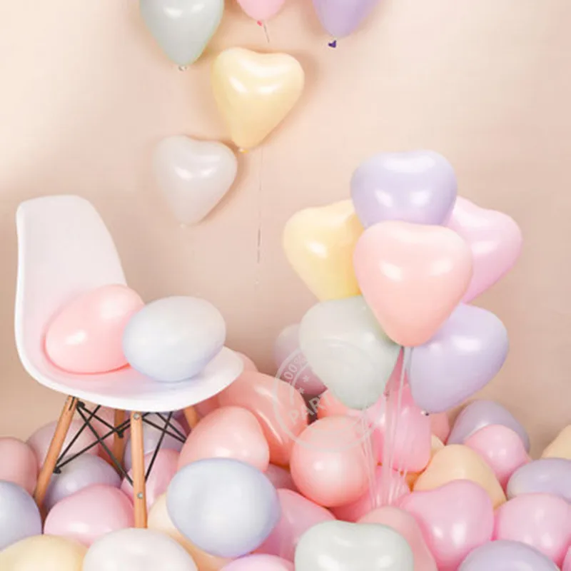 mixed macaron 10 шт. 10-дюймовые воздушные шары с дизайном «сердце» Макарон цвета латексные шары матовые цветные воздушные шарики декор для вечеринки в честь Дня рождения Свадебный декор надувать глобальный - Цвет: mixed macaron