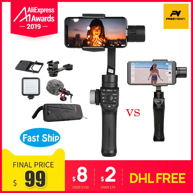 Обратитесь в службу поддержки по купонам Freevision Vilta M Pro Vilta-m 3-осевой Карманный шарнирный стабилизатор для смартфона стабилизатор для iPhone samsung GoPro Экшн камеры vs гладкой 4 Осмо 2