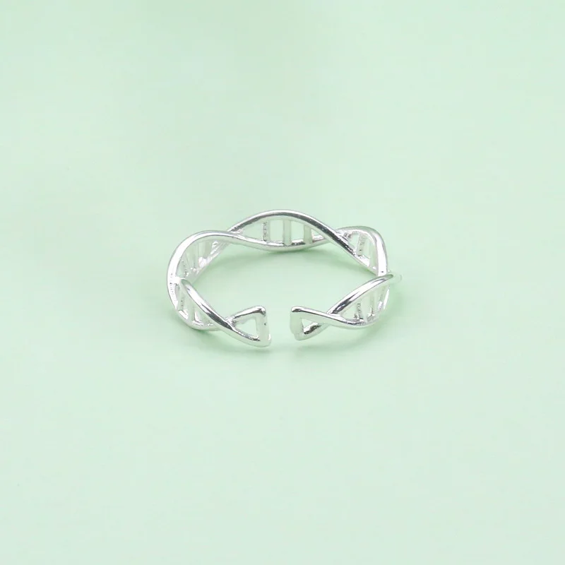Женские шикарные 925 Серебряные кольца вечерние аксессуары модные креативные ДНК