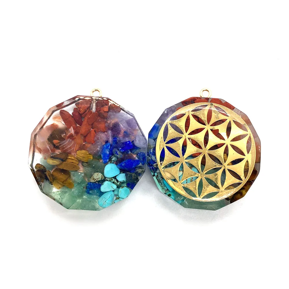 Семь Чакра Натуральный камень кулон Изысканные ювелирные изделия Сакральная