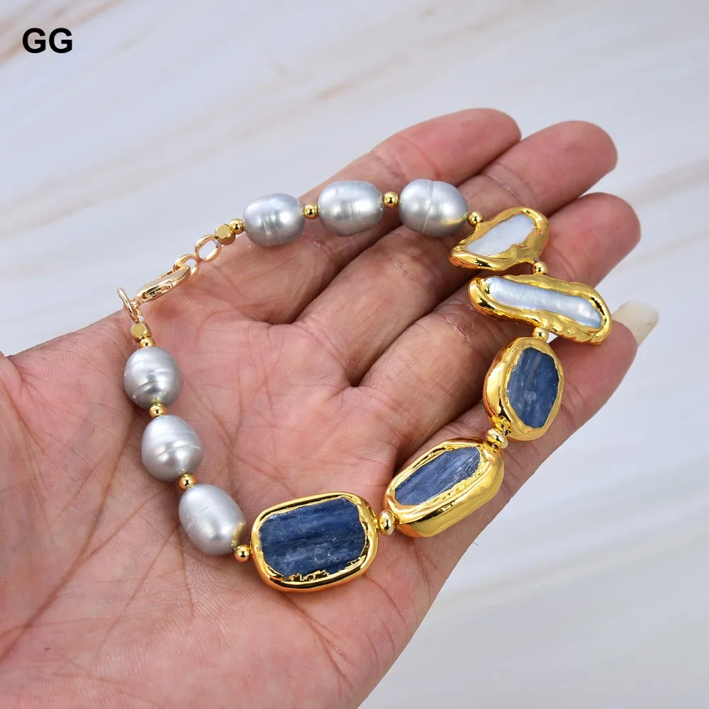 Ювелирные изделия GuaiGuai натуральный культивированный белый жемчуг бива серый