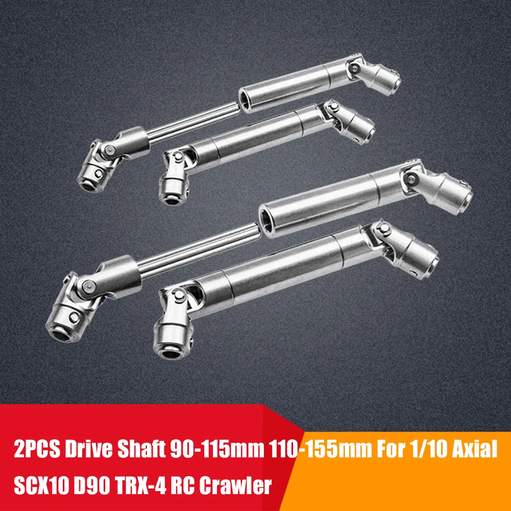 

2pcs Stainless Steel Crawler Drive Shaft CVD 90-115mm 110-155mm For 1/10 RC Car SCX10 90021 90028/RC4WDs/TAMIYA CC01/D90/TRXs-4