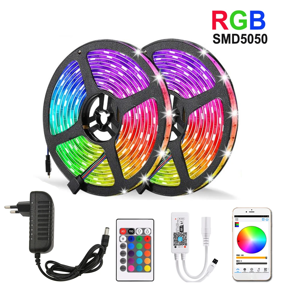 RGB Светодиодная лента 5 м 10 15 водонепроницаемая светодиодная неоновая 2835 5050 12 В