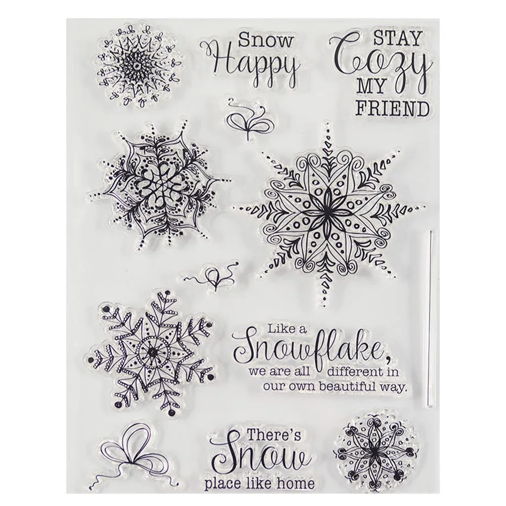 Прозрачный штамп со снежинками для скрапбукинга сделай сам | Дом и сад