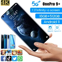 2021 new 7 3 inch left digging screen 5g smartphone with 16gb512gb large memory for oneplus 9 pro huawei samsung mobile phone