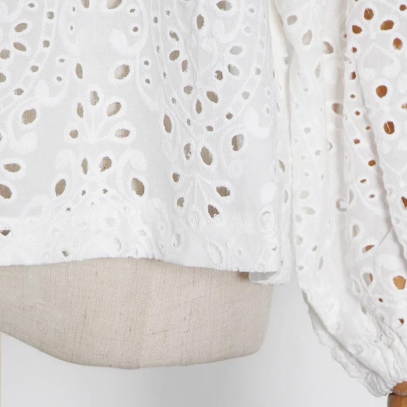 Комплект из двух предметов Женская винтажная кружевная блузка + юбка с высокой