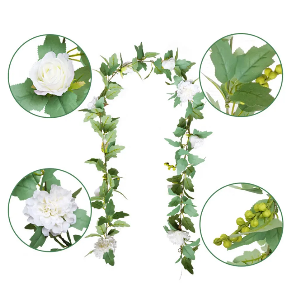 Висячая зелень виниловая шелковая Цветочная лоза искусственные розы Гирлянда