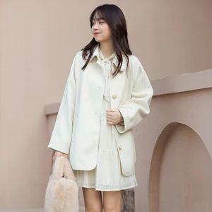 MISHOW 2020 зимнее шерстяное пальто для женщин, однотонная теплая одежда для улицы, женское милое пальто с длинным рукавом, верхняя одежда, куртка MX20D9599