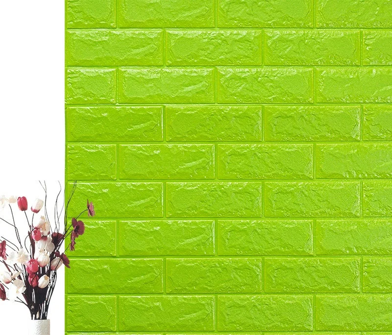 Green 70*77 см DIY самоклеющиеся 3D кирпичные настенные наклейки Декор для гостиной пенопластовое водонепроницаемое покрытие для стен для детей Rm tv Background-W001 - Цвет: Green