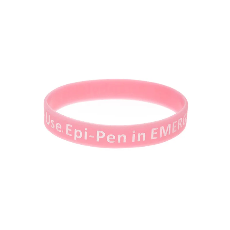 

OBH 1PC Anaphylaxis Alert Silicone Rubber Wristband Adult Size Debossed Logo
