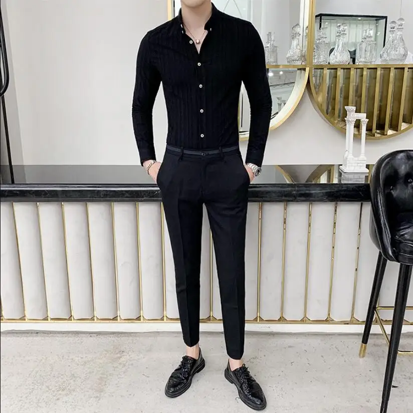 Роскошные высококачественные мужские французские запонки рубашка в полоску