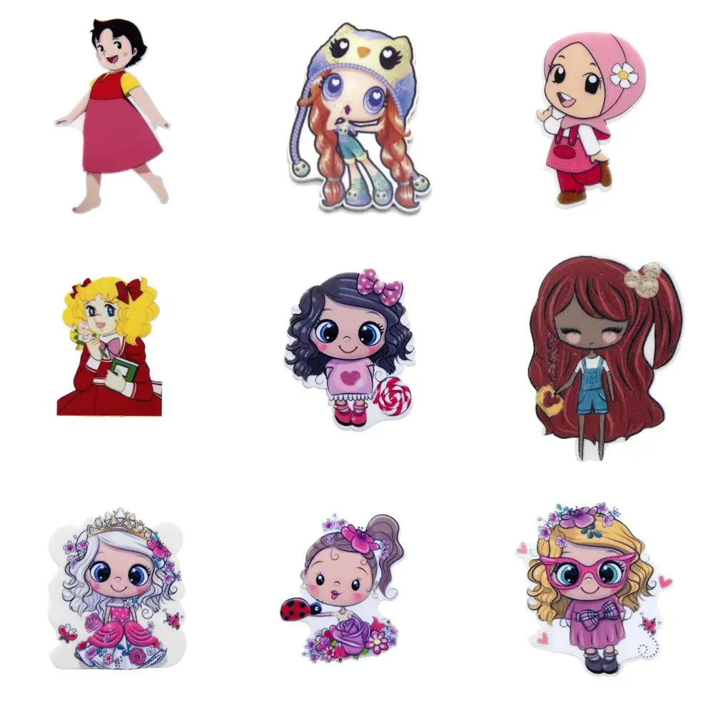

Cartoon Girl Series Acrylic Flatback Planar Resins Cabochons Flatback 1pcs,DIY Craft Supplies Hair Accessories,1Yc17083