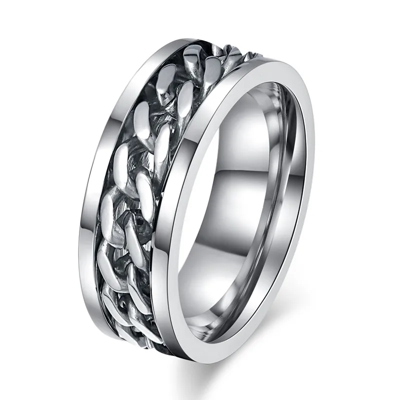 8 мм широкий Спиннер кольца из нержавеющей стали может открыть бутылки пива