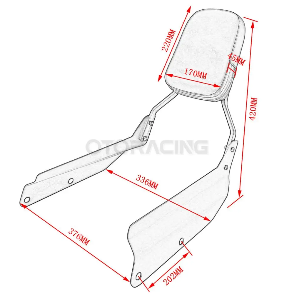 Спинка для пассажирского мотоцикла Honda VTX 1300 1800 VTX1300 VTX1800 N/R/S 2002 2003 2004 2005 2006 2007 2008| |