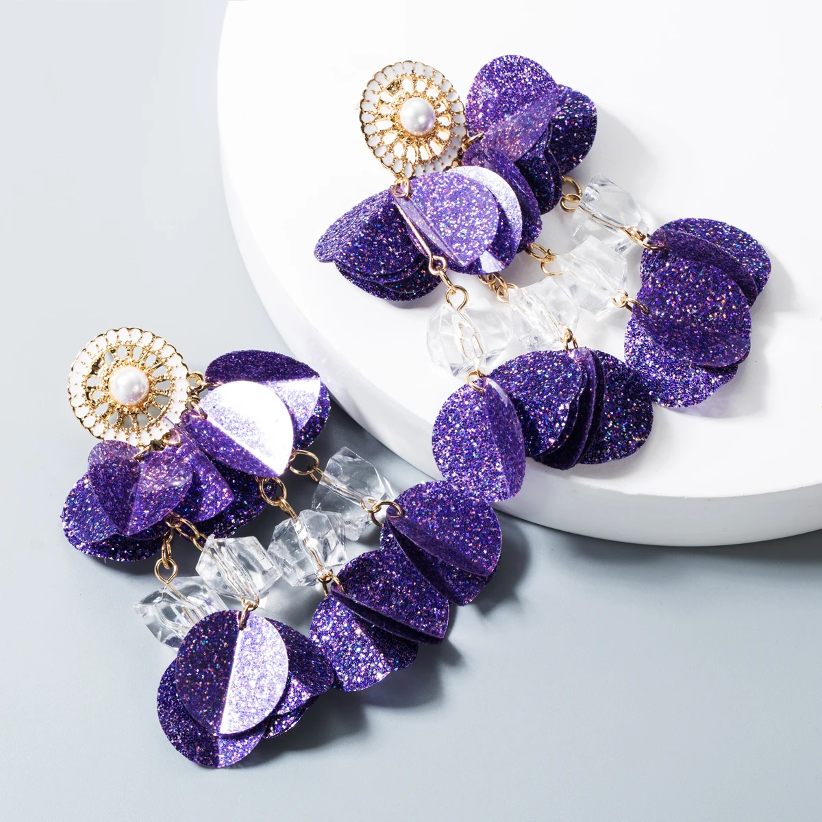 Женские летние блестящие длинные серьги кисточки с разноцветными пайетками