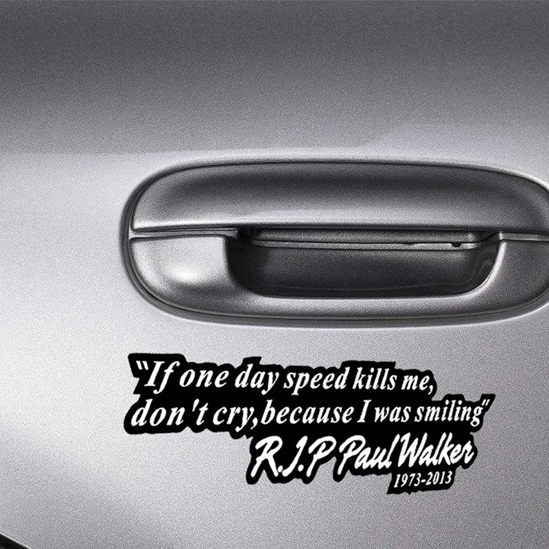 19*6 см Автомобильная виниловая наклейка Черный/Белый Пол Уокер Рип авто гоночный