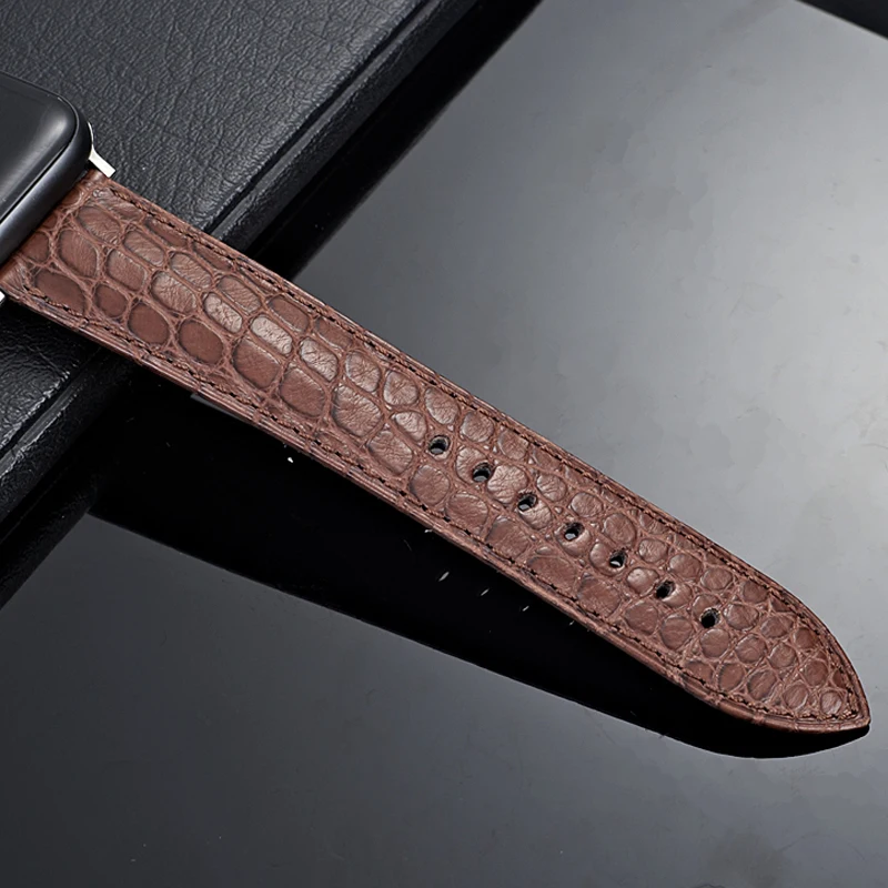 Real Crocodile Skin Leather Strap Band for Apple Watch 1 2 3 4 5 iwatch Watchbands With Personality Steel Buckle | Наручные часы