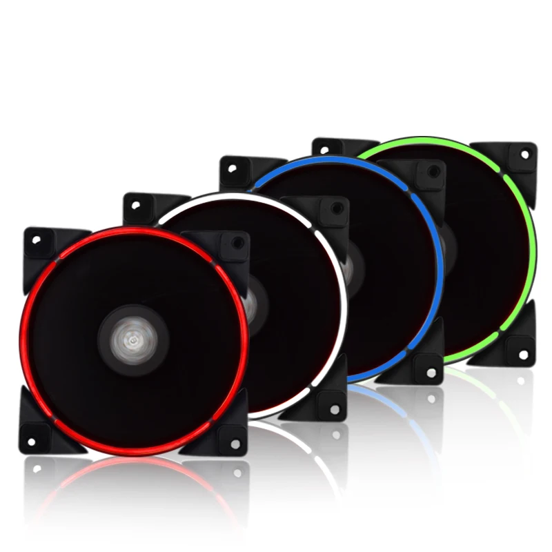 Pccooler супер тихий 12 см/120 мм чехол для компьютера вентилятор с светодиодный двойной интерфейс диафрагмы 3 pin/4 pin настольный компьютер