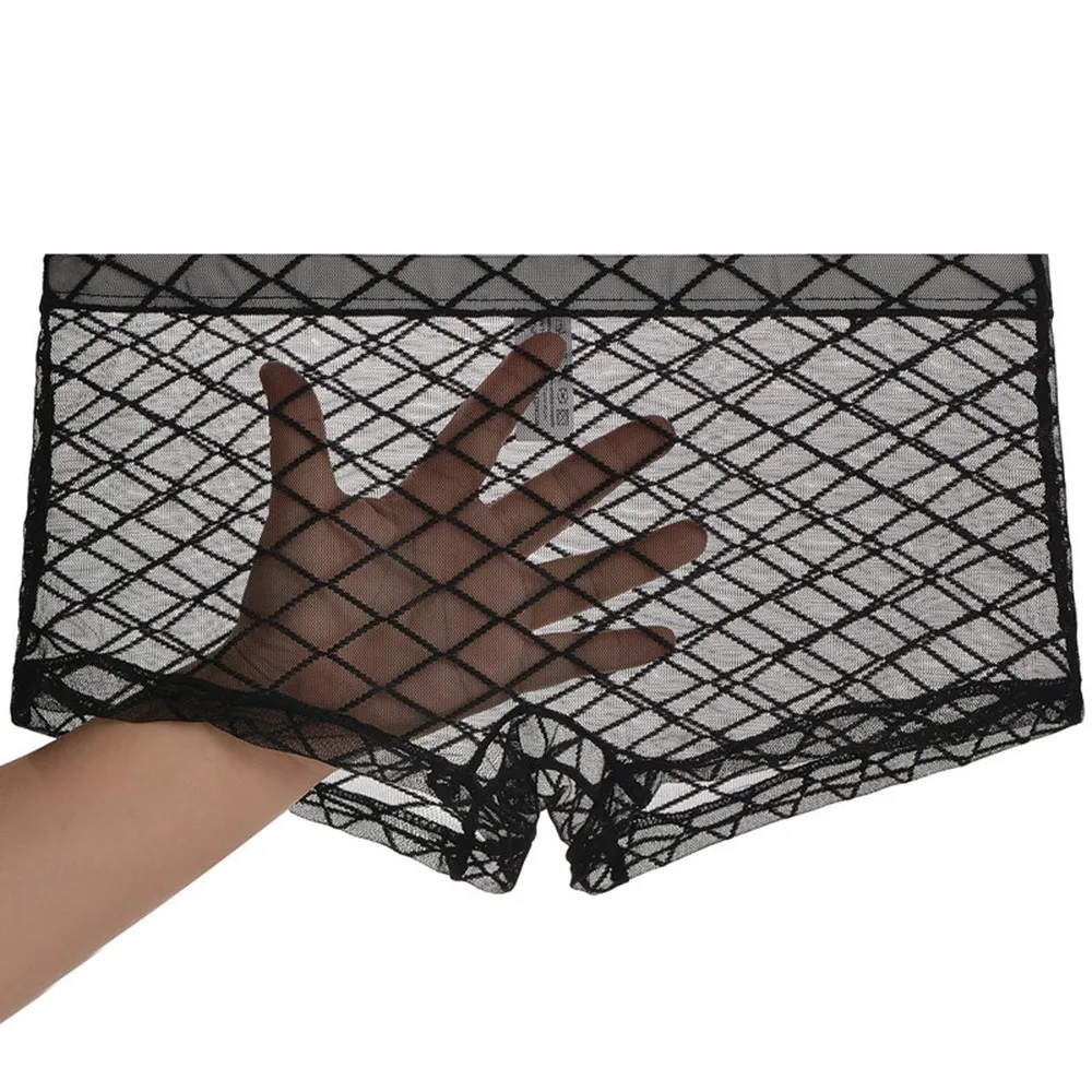 Сетчатые прозрачные трусы-боксеры Бесшовные Мужские сексуальные ультратонкие