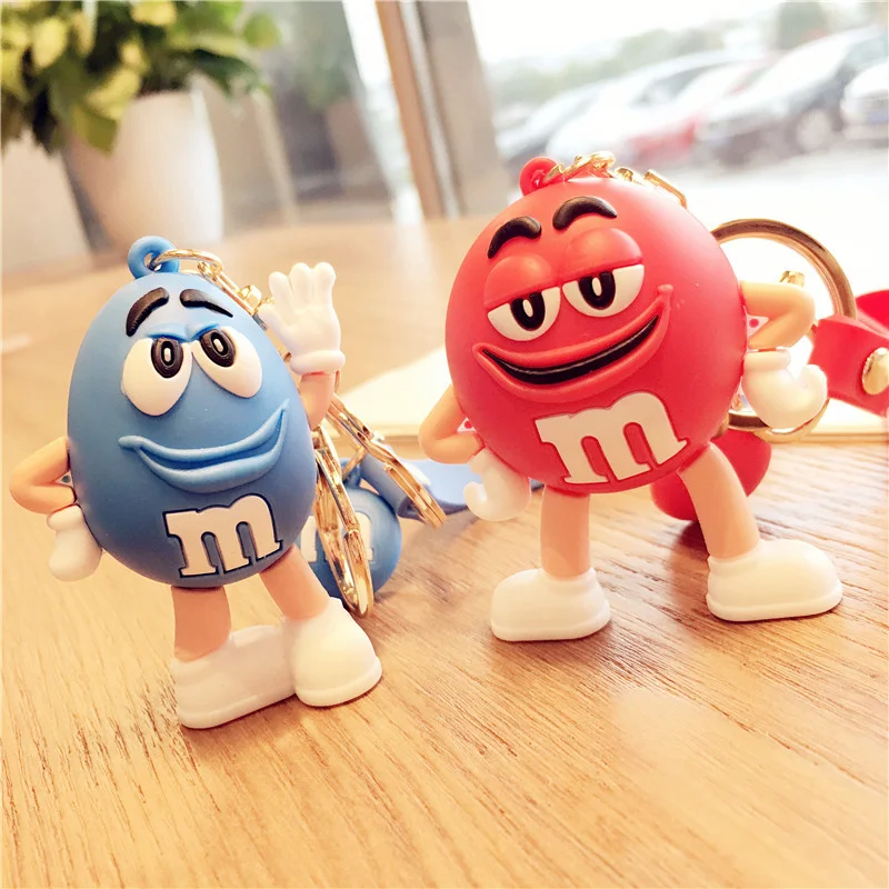 

M Bean Key Chain Cute M Bean Cartoon Keychains Children Birthday Gift Accessories Face Men and Women Pendant Keyring
