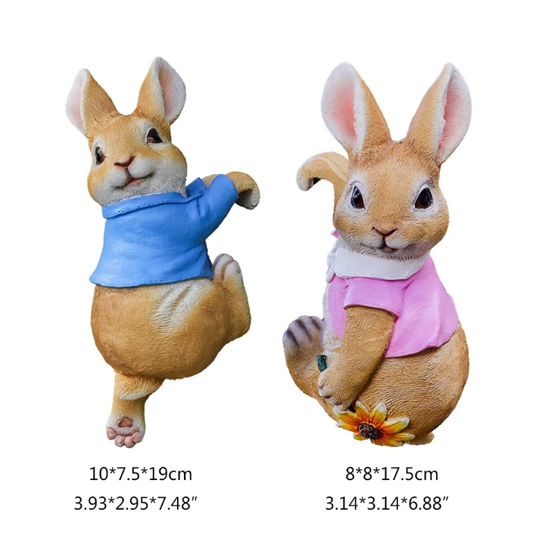 

Bunny Statues Hanging Sculpture Planter Pots Hanger Art Decoration Figurine for Yard Home Garden Patio Office Ornament