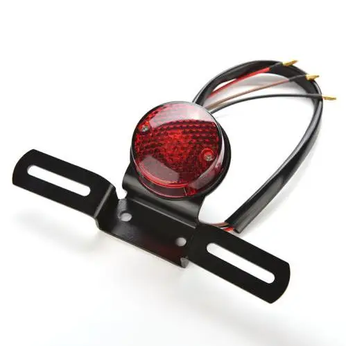 

Motorcycle Brake Rear License Plate Bracket Tail Light New Universal 12V Red Lens Motorcycle Tail Light 1PCS