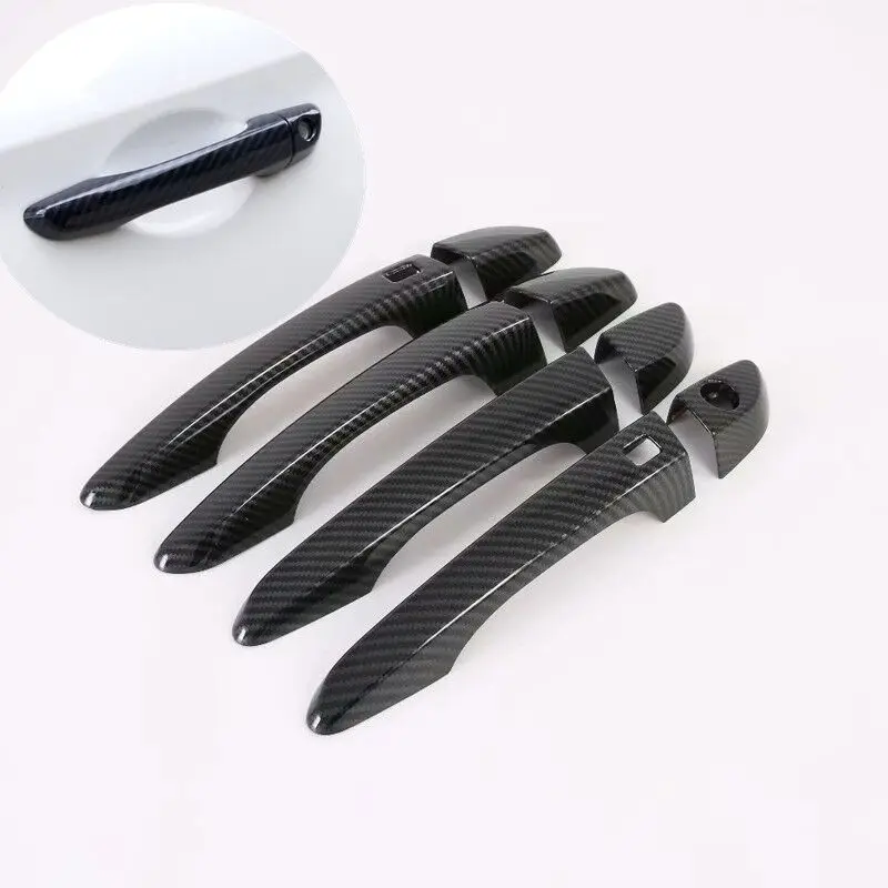 

For Hyundai ENCINO 2018 2019 2020 Carbon Fiber Chrome Car Door Handle Bowl Cover Trim Sticker Styling Accessories