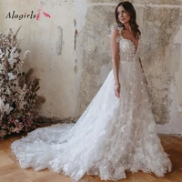 alagirls a line wedding dress 2021 bridal luxury wedding dress for civil wedding long train white robe de mari%c3%a9e