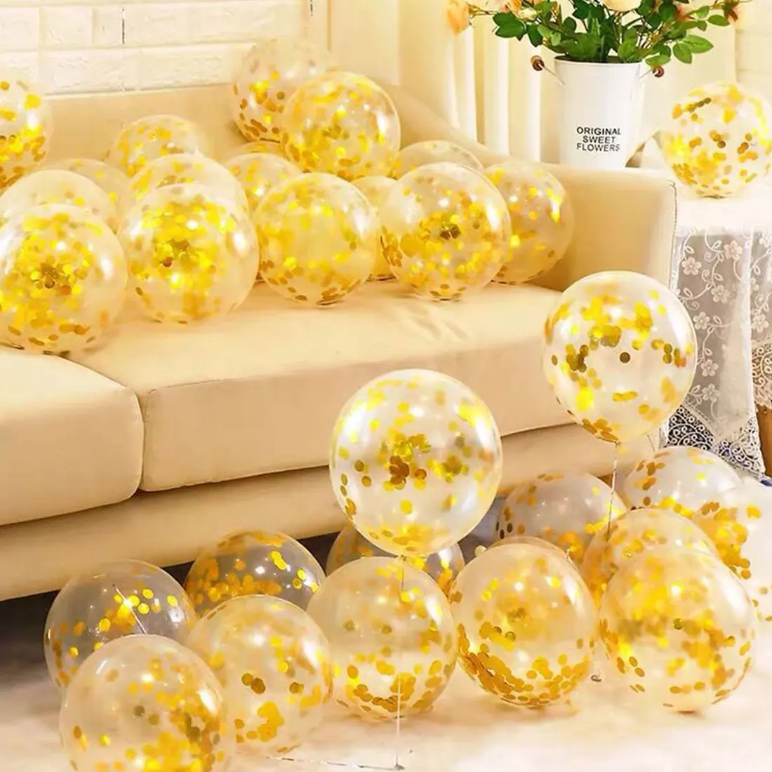 

Balloon Glitter Confetti Latex Balloons Wedding Christmas Decoration Baby Shower Birthday Party Decor 15/25Pcs 12 inch Balloons