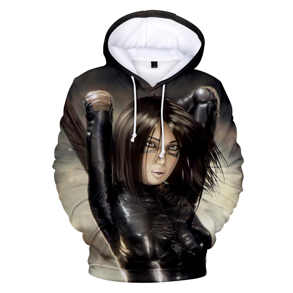 Новые толстовки с 3D изображением алиты боевых ангелов для мужчин и женщин