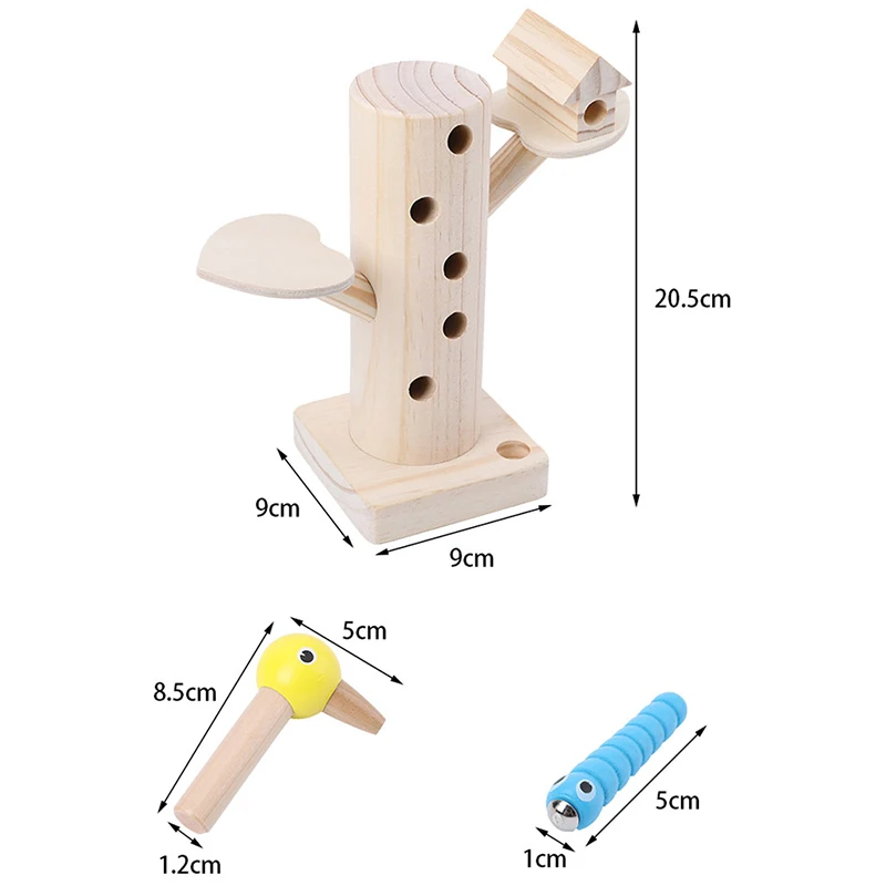 

Kids Toys Wooden Woodpecker Catch Worms Game Baby Educational Toy For Children Baby Learning Wooden Blocks Non Paint Nature Wood